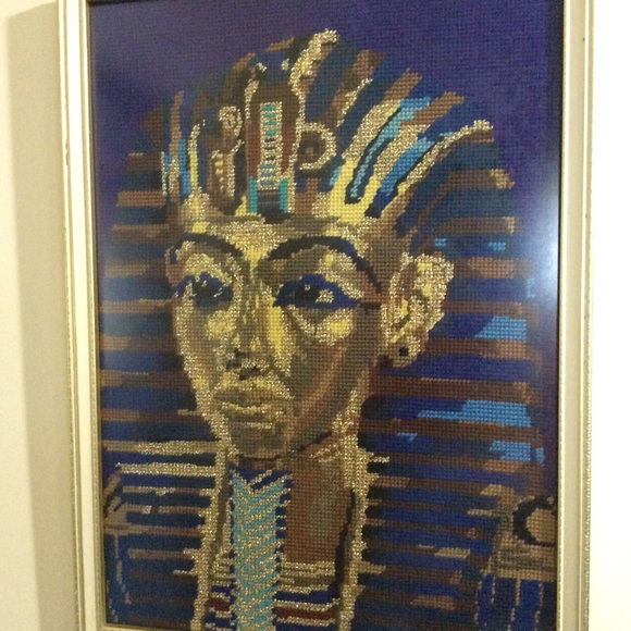 Framed Egyptian 🇪🇬 King Tutankhamen stitchery - Picture 2 of 8